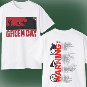 Green Day 2001 Warning World Tour T-Shirt Vintage 2-Sided Band Tee 103